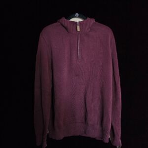 St. John's Bay Men's Zip-Up Sweater - Deep Burgundy